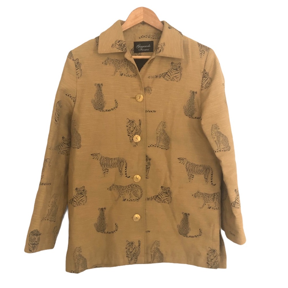 Vintage Tiger Leopard Mustard Gold Jacket 8